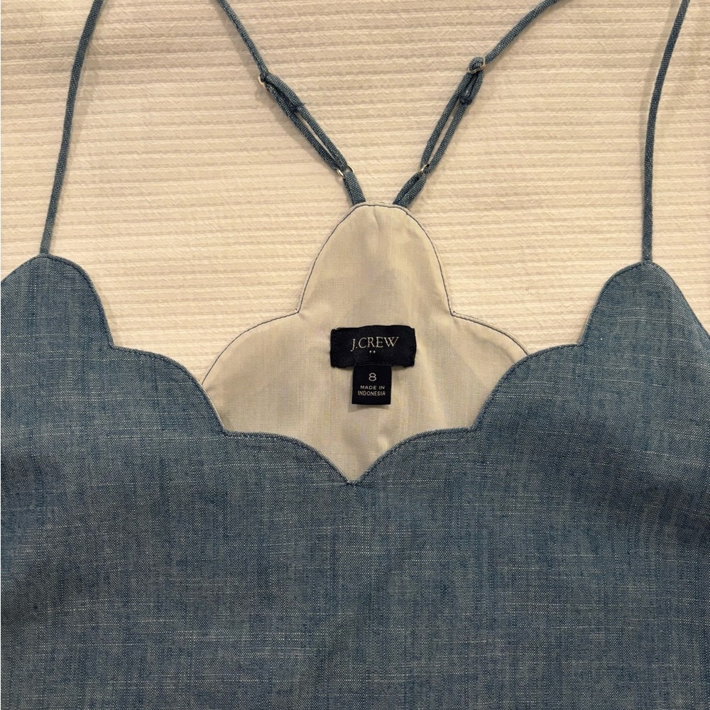 Blue Scallop-Edge Women's Top - Picture 3 of 8